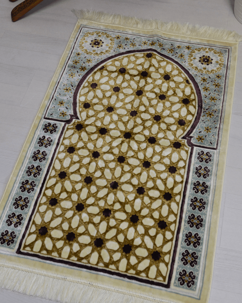 Lüks Kadife Seccade - 70x110 cm - Kalın Yumuşak Doku- Su Yeşili