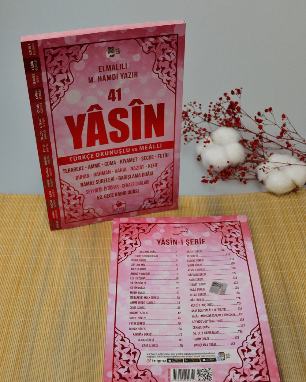 Çok Kolay Okunan Bilgisayar Hatlı 41 Yasin Dua Kitabı Orta Boy Pembe