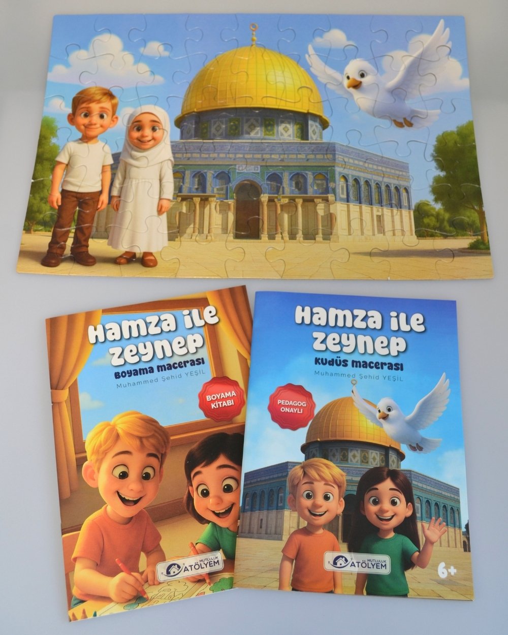 Mescid-i Aksa 54 Parça Çocuk Puzzle – Hikâye Kitabı ve Boyama Kitabı Hediyeli, Özel Kutulu