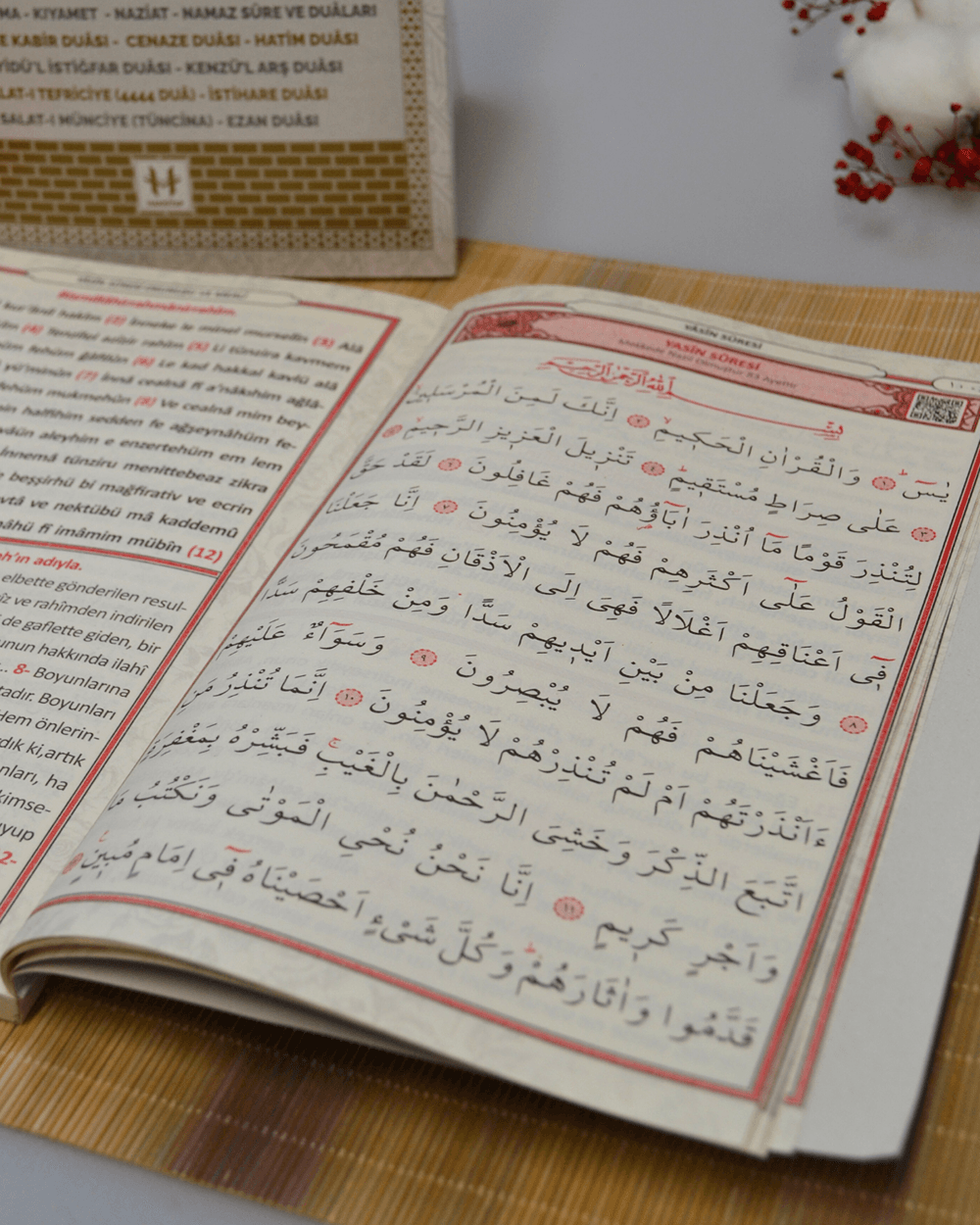 Türkçe Okunuşlu ve Mealli Fihristli 41 Yasin Dua Kitabı Orta Boy Krem