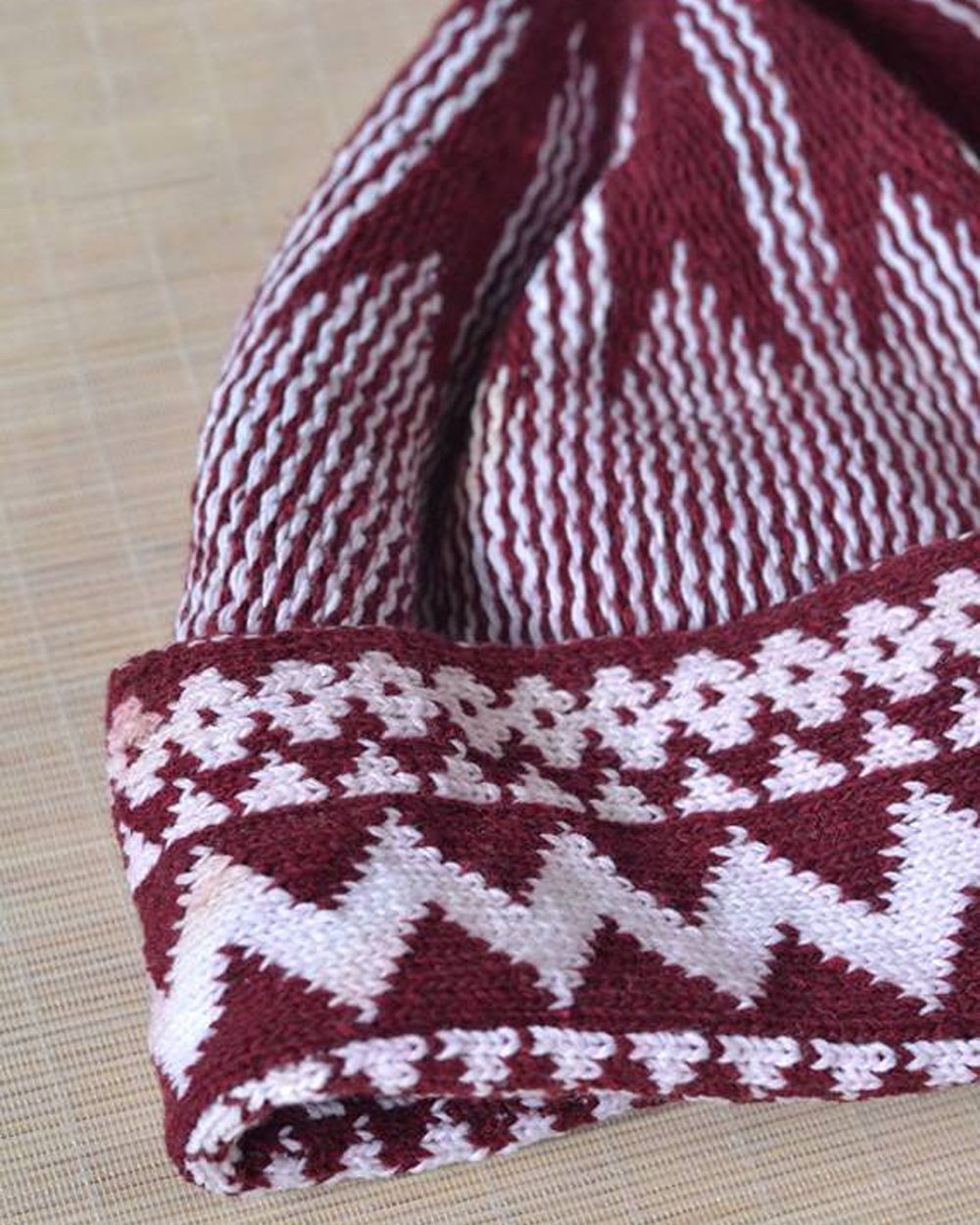 Kırçıllı Triko Örme Hacı Takkesi Bordo