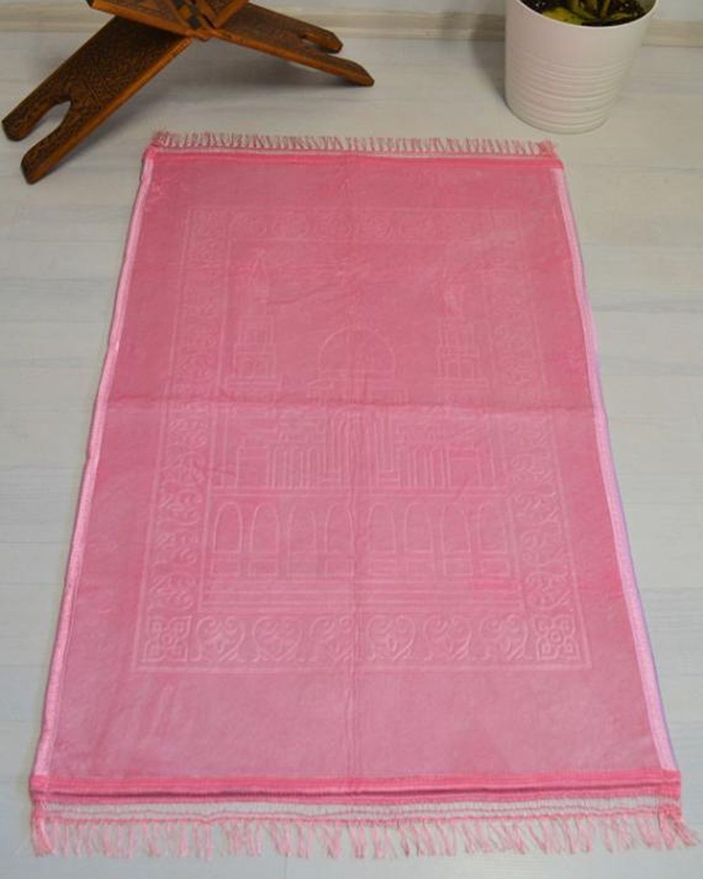 Peluş Seccade Pembe - 80x120 cm - Ekstra Konforlu - Yumuşak ve Geniş Ölçülü