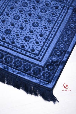 Hediyelik-Çeyizlik Lüks Kadife Seccade Lacivert
