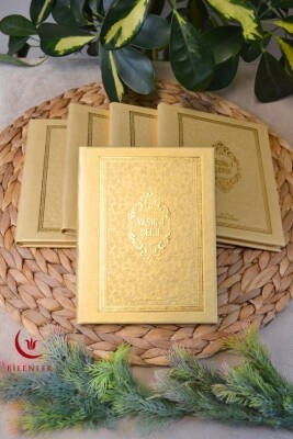 Yasin Kitabı Çanta Boy Termo Deri Kaplı Gold 5 Adet– Arapça; Türkçe Okunuşlu ve Mealli – 128 Sayfa | Hac Umre ve Mevlit Hediyeliği