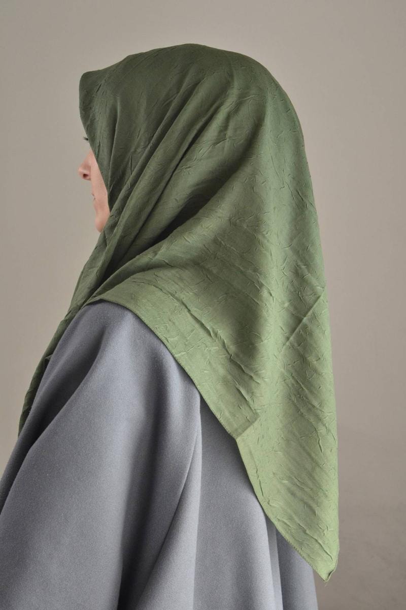 Bambu Kraş Eşarp Yeşil - Dört Mevsim- Yumuşak Dokulu