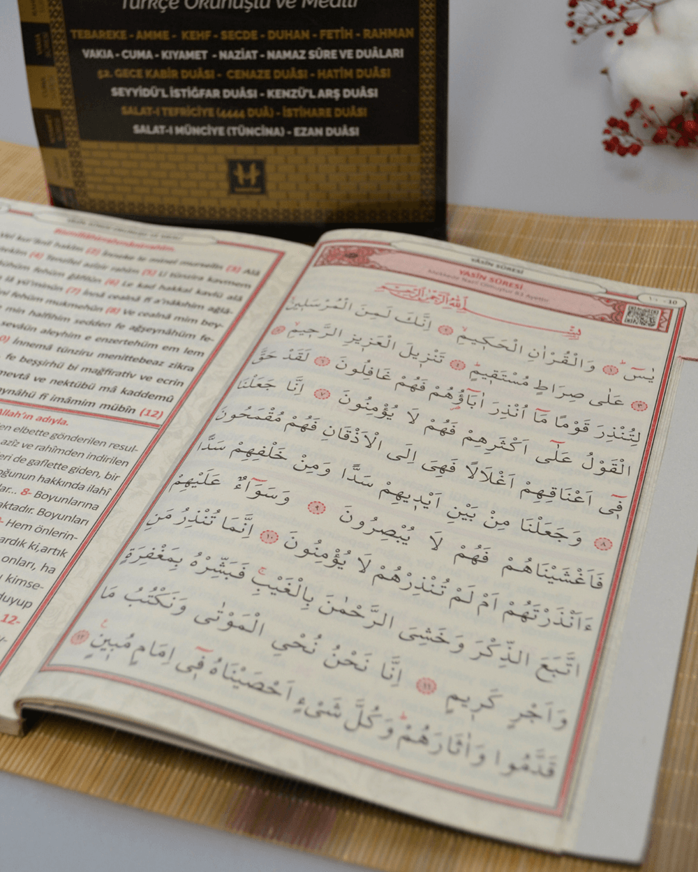 Türkçe Okunuşlu ve Mealli Fihristli 41 Yasin Dua Kitabı Orta Boy Siyah