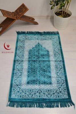 Kadife Seccade - 70x110 cm  - Yumuşak ve Konforlu Turkuaz