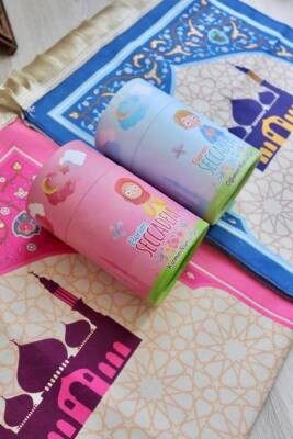 Kumbaralı Silindir Kutu Çocuk Seccadesi Pembe