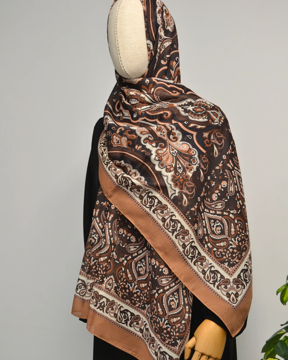 Etnik Desenli Pamuklu Şal Turuncu