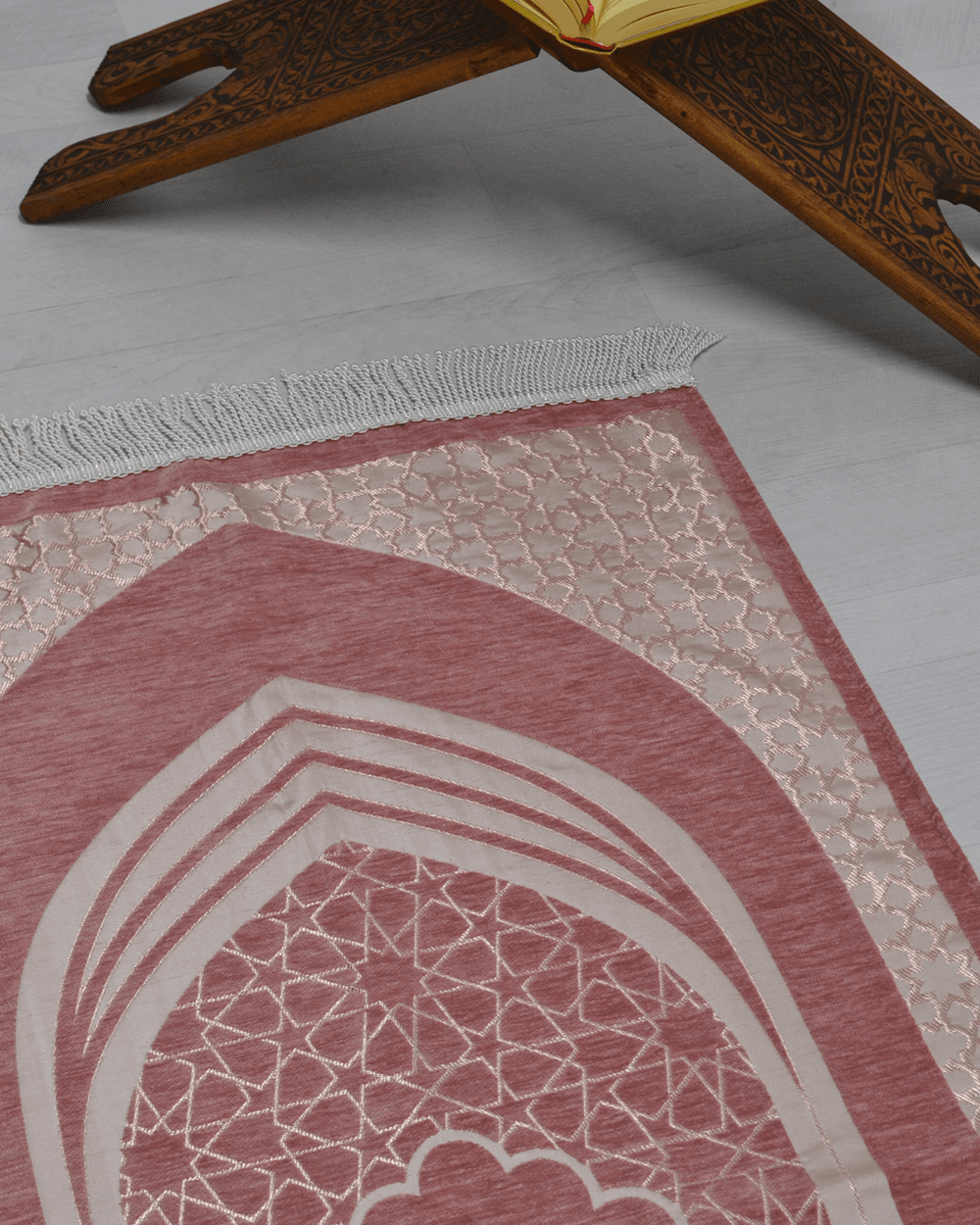 Mihrap Desenli Astarlı Seccade Pembe