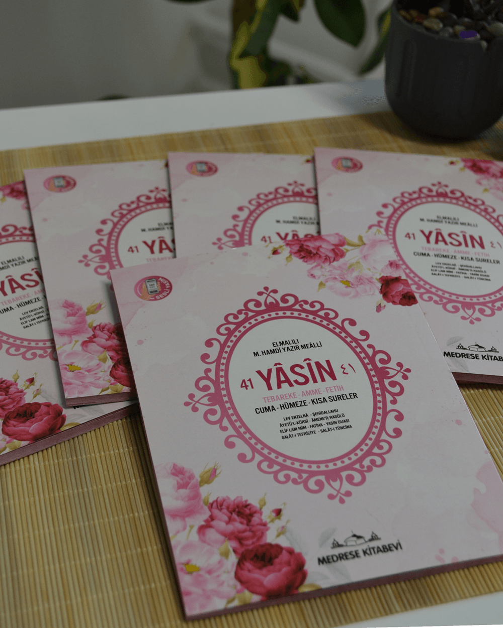 Mevlit Hediyeliği 41 Yasin Bilgisayar Hatlı Türkçe Okunuş Mealli ve Sesli 5 Adet Pembe