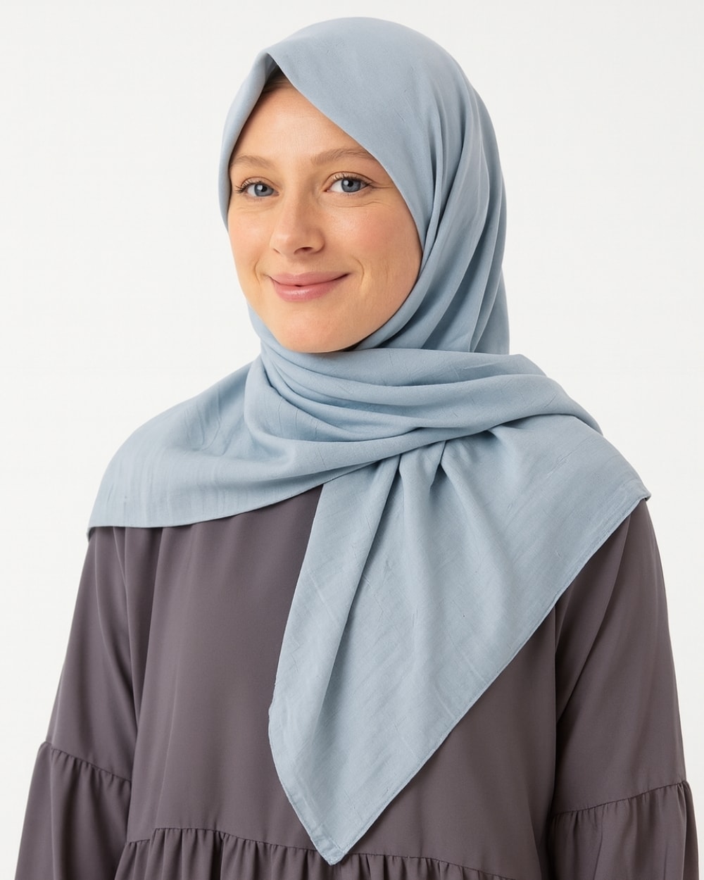 Bambu Kraş Eşarp 100x100 cm – Terletmez, Tok ve Dik Duran, Dört Mevsim Kullanıma Uygun - Açık Mavi