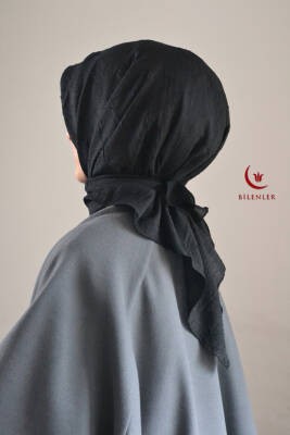 Bambu Kraş Eşarp Siyah - Dört Mevsim- Yumuşak Dokulu