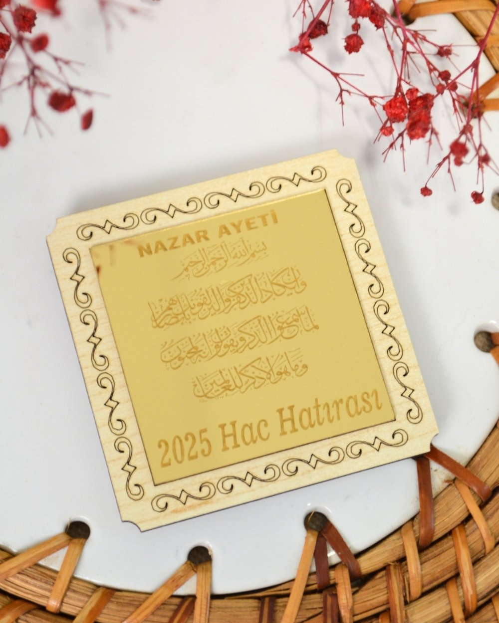 Kişiye Özel Hediyelik Magnet 20 Adet Gold | Hac, Umre, Mevlüt, Düğün, Nişan, Sünnet İçin Dolap Magneti
