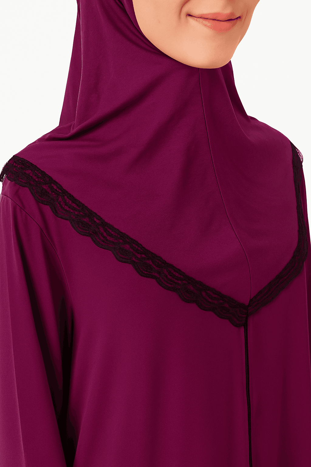 Kendinden Örtülü Fermuarlı Namaz Elbisesi – Mor