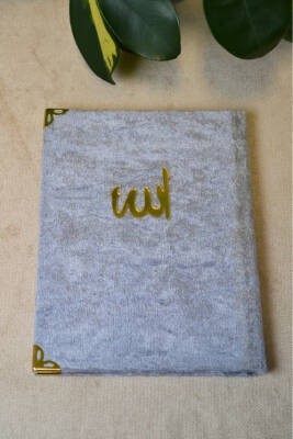 Kadife Kapaklı Allah Lafızlı Ekonomik Yasin Kitabı Gri - 12x17 cm; 128 Sayfa