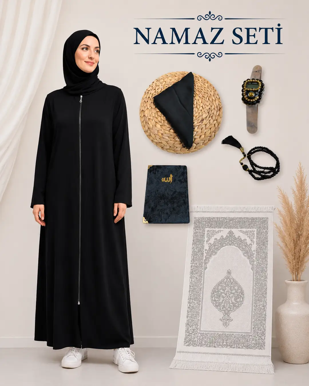 s*n様 09614BLACKBOXX ISLAMEL ARCHIVE SET Kadın Namaz Seti Fermuarlı Namaz Elbisesi Seccade Örtü Yasin