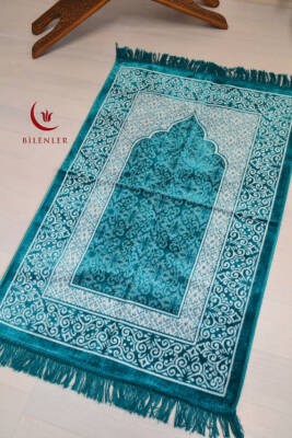 Kadife Seccade - 70x110 cm  - Yumuşak ve Konforlu Turkuaz