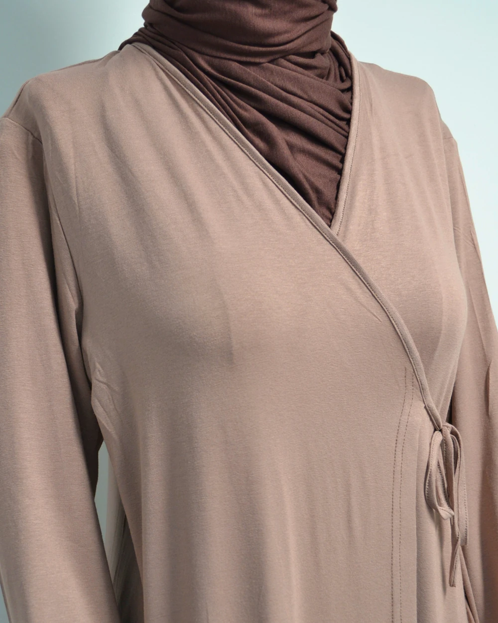 Kadın Yandan Bağlamalı Pamuklu Penye Namaz Elbisesi – 38-48 beden