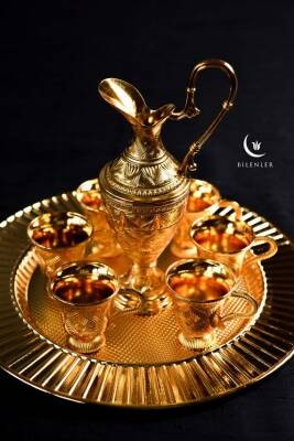 Hediyelik/ Sunumluk Lüks Altın Renkli Kaf Zemzem Takımı – 8 Parça