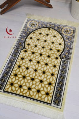 Lüks Kadife Seccade - 70x110 cm - Kalın Yumuşak Doku- Haki