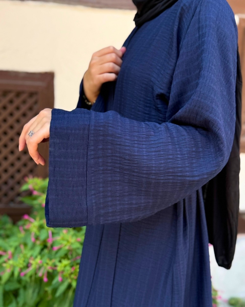 Pamuk Kumaş Çıtçıt Düğmeli Abaya