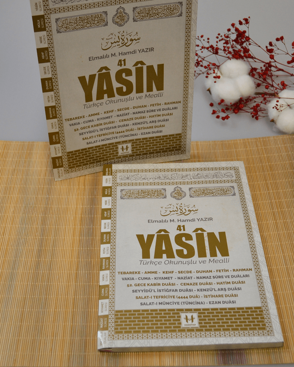 Türkçe Okunuşlu ve Mealli Fihristli 41 Yasin Dua Kitabı Orta Boy Krem