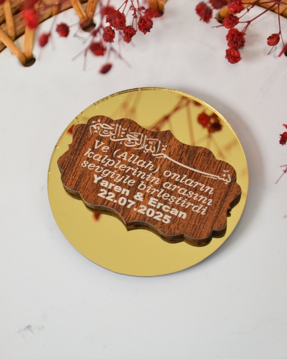 Kişiye Özel Hediyelik Magnet 20 Adet | Hac, Umre, Mevlüt, Düğün, Nişan, Sünnet İçin Dolap Magneti