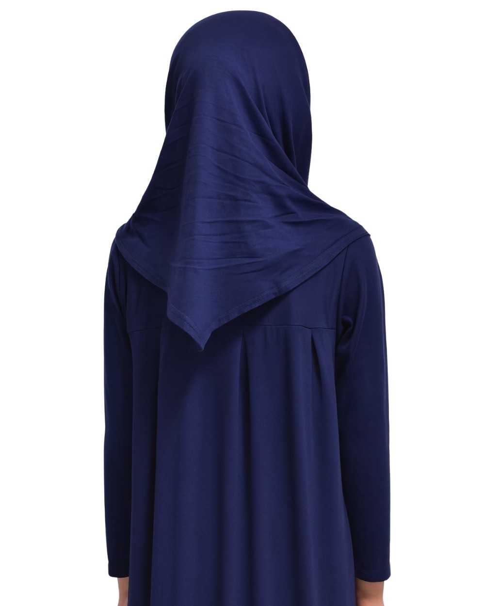 Penye Kendinden Başörtülü Çocuk Namaz Elbisesi Lacivert/ 6-7-8 yaş