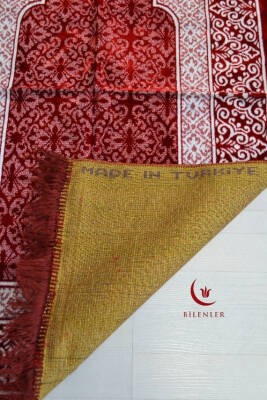 Kadife Seccade - 70x110 cm  - Yumuşak ve Konforlu Kırmızı