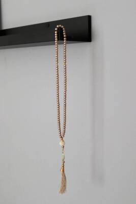 Vavlı Püsküllü İnci Tesbih Krem Renk 20 Adet