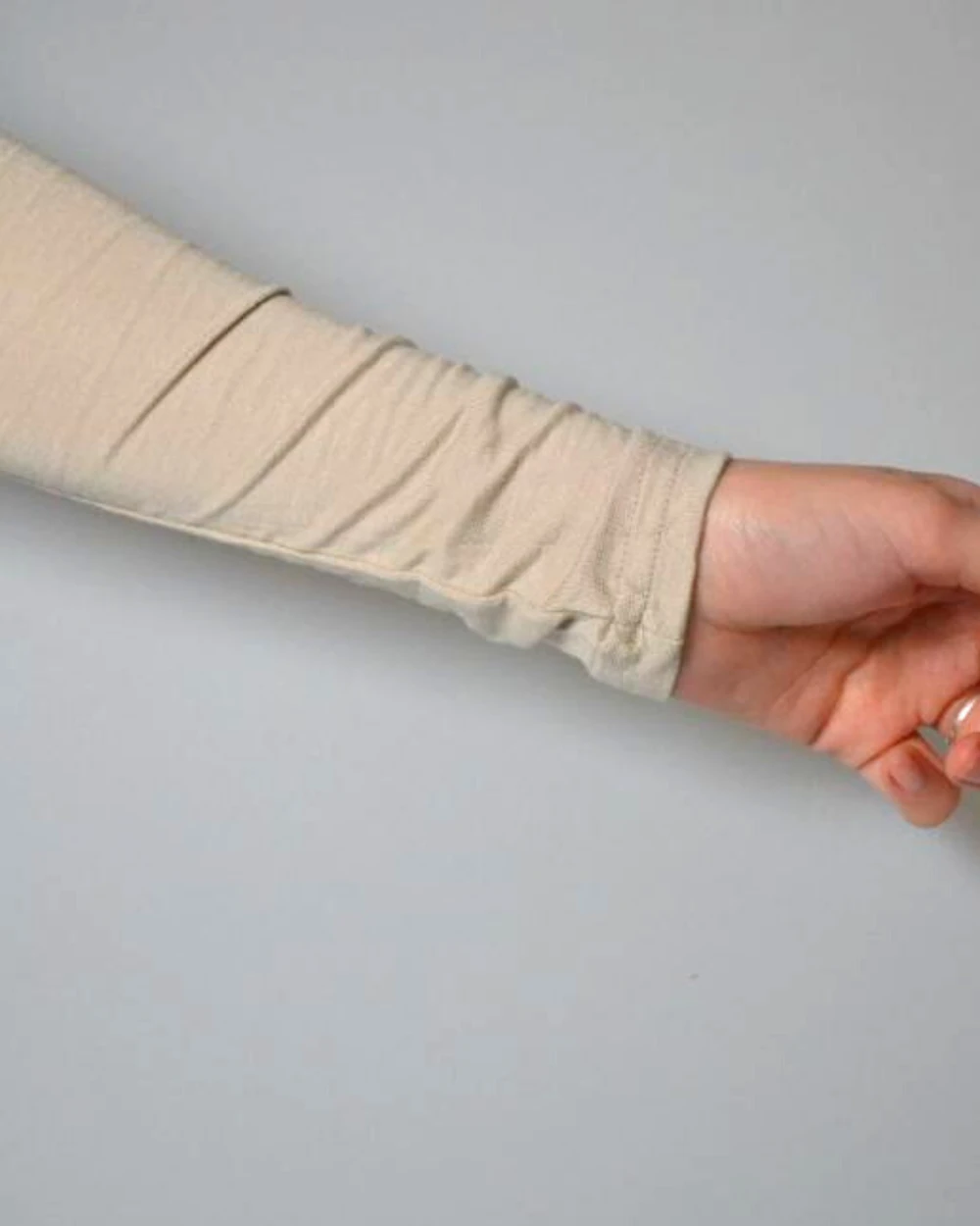 Pratik Tesettür Kolluk Penye Namaz Kolluğu Krem