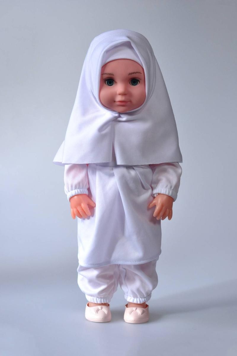 Tesettürlü Sesli Meryem Bebek Beyaz Renk
