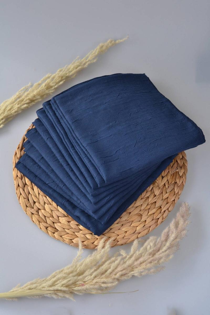 Bambu Kraş Eşarp Lacivert - Dört Mevsim- Yumuşak Dokulu
