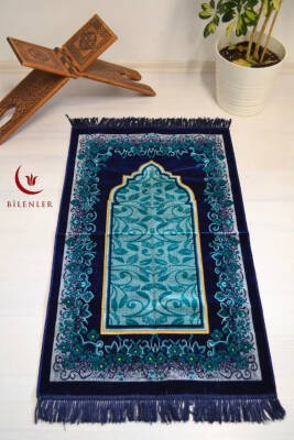 Kadife Seccade Kalın Yumuşak Doku - Şık ve Konforlu- 70x110 cm- Mavi