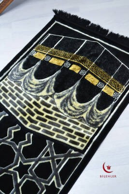 Kabe Desenli Lüks Kadife Dokuma Seccade