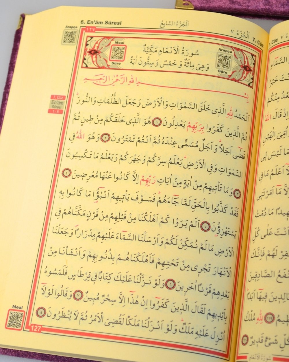Pleksi Süslemeli Yasinli Kuran-ı Kerim Seti Mor