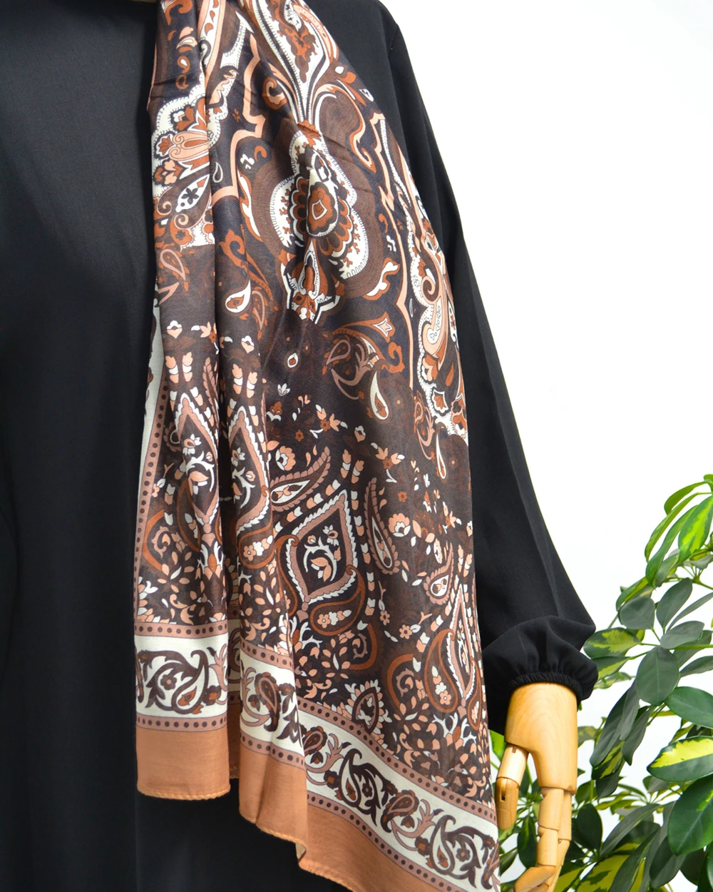 Etnik Desenli Pamuklu Şal Turuncu