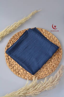 Bambu Kraş Eşarp Lacivert - Dört Mevsim- Yumuşak Dokulu