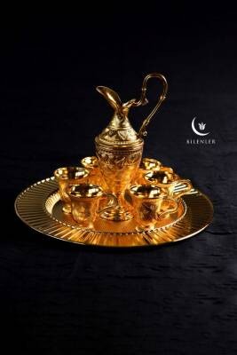 Hediyelik/ Sunumluk Lüks Altın Renkli Kaf Zemzem Takımı – 8 Parça