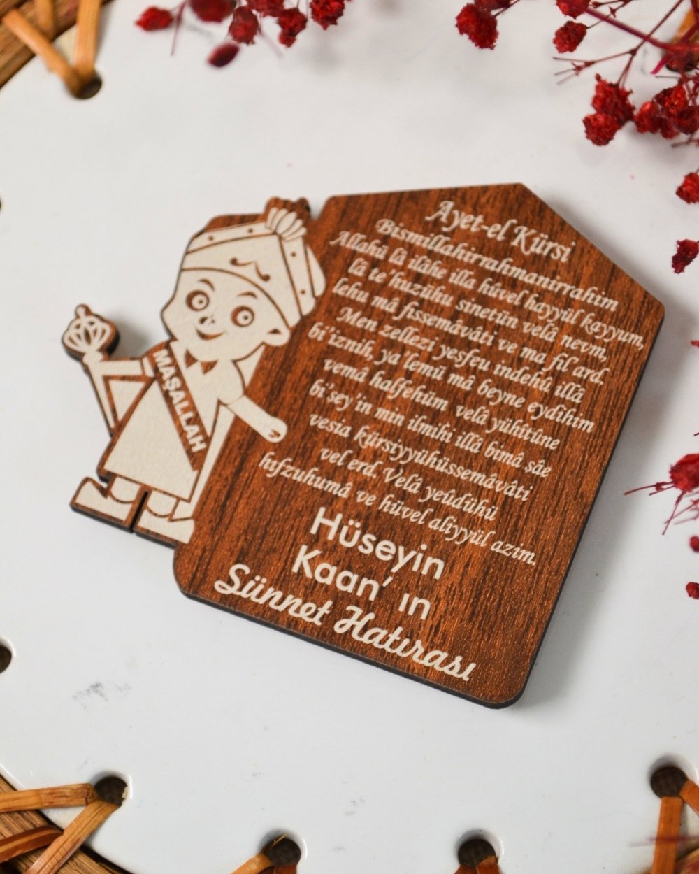 Kişiye Özel Hediyelik Magnet 20 Adet Gold04 | Hac, Umre, Mevlüt, Düğün, Nişan, Sünnet İçin Dolap Magneti