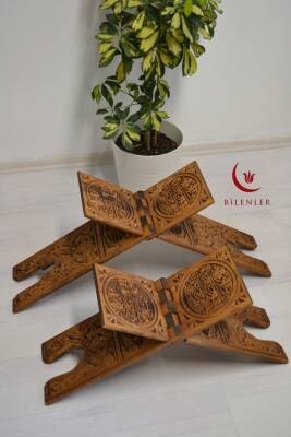 Kur’an-ı Kerim Rahlesi Selçuklu Desenli Model 2– Büyük Boy (18X65cm) Oyma İşçilikli