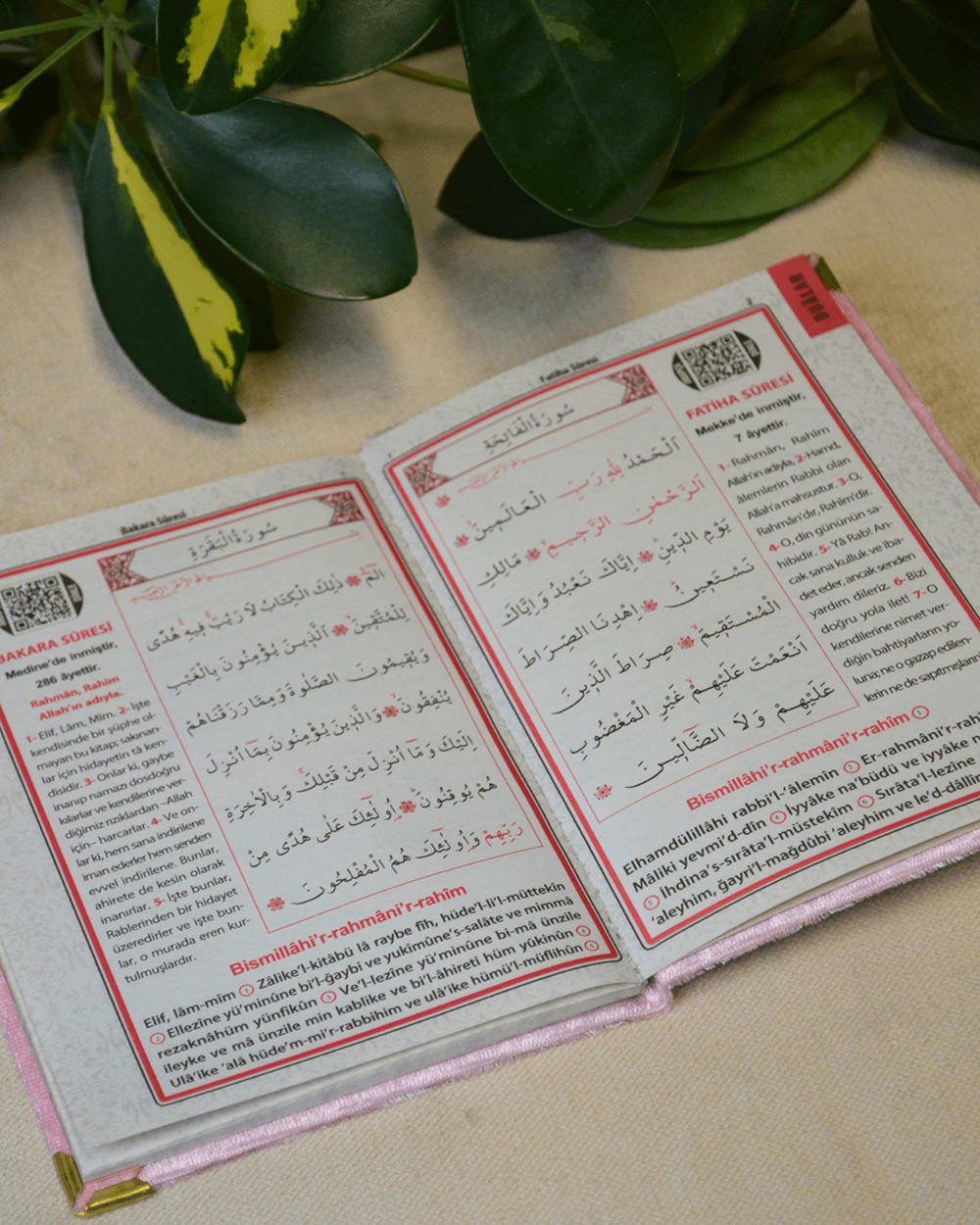 Kadife Kapaklı Allah Lafızlı Ekonomik Yasin Kitabı Pembe - 12x17 cm; 80 Sayfa