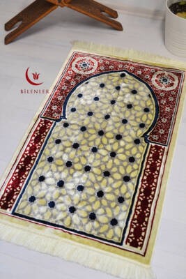 Lüks Kadife Seccade - 70x110 cm - Kalın Yumuşak Doku- Kırmızı