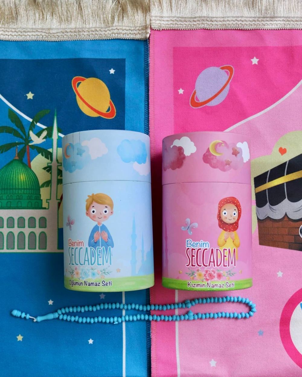 Kızımın Seccade Seti Kumbaralı Pembe