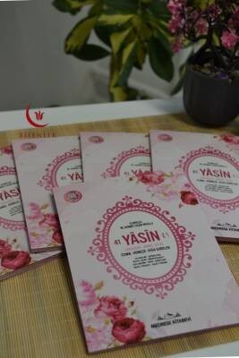 Mevlit Hediyeliği 41 Yasin Bilgisayar Hatlı Türkçe Okunuş Mealli ve Sesli 5 Adet Pembe