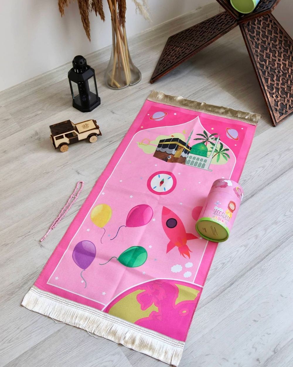 Kızımın Seccade Seti Kumbaralı Pembe