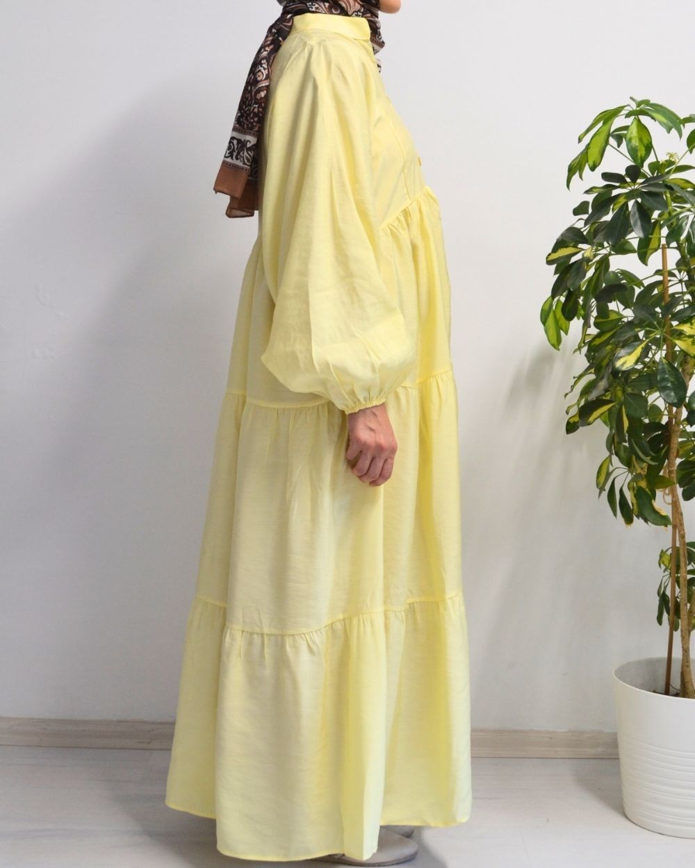 Kadın Modal Tesettür Elbise – Rahat Kalıp – 135 cm Boy – 1-2 Beden