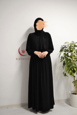 Medine İpeği Cepken Model Ferace Siyah