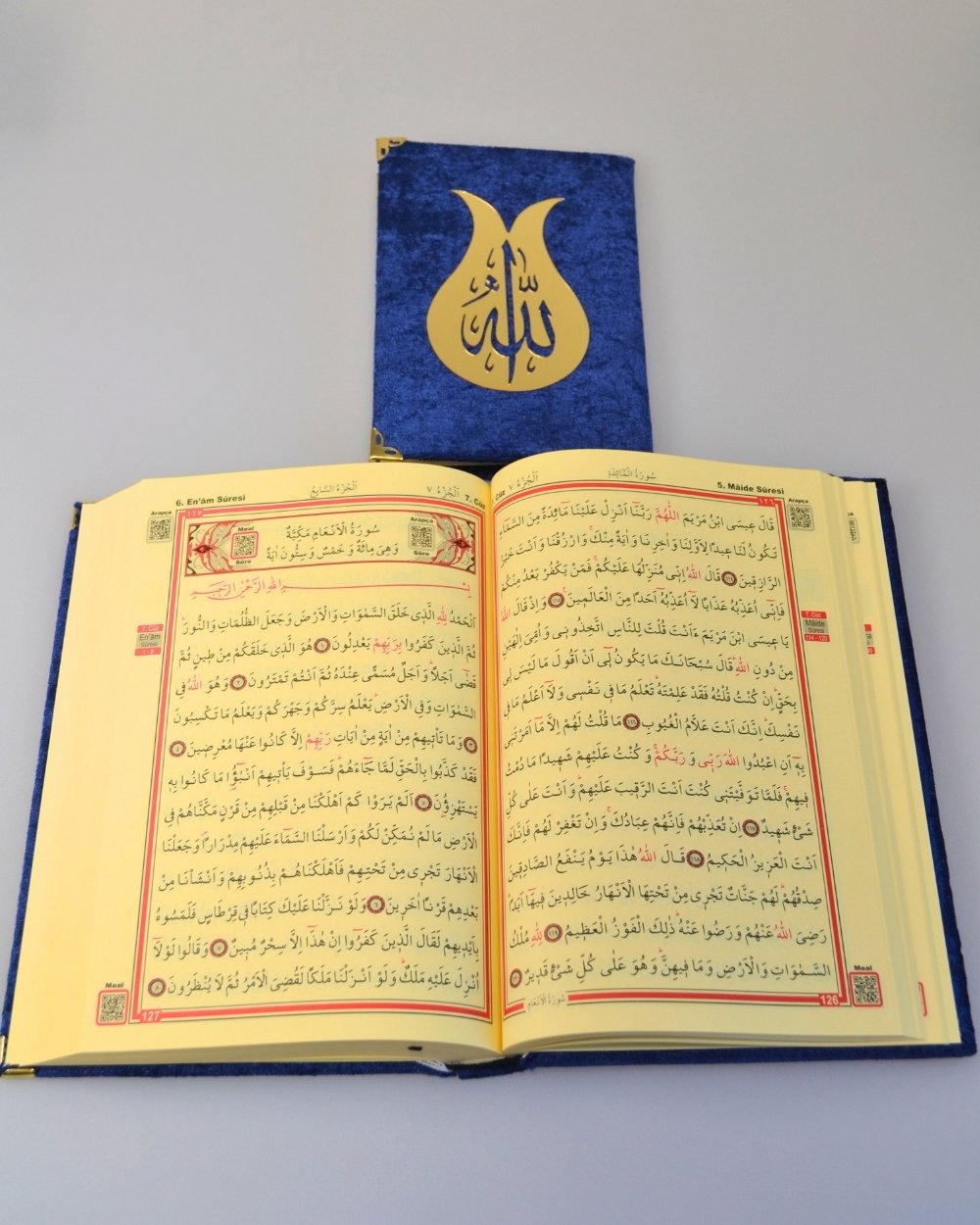 Pleksi Süslemeli Yasinli Kuran-ı Kerim Seti Lacivert